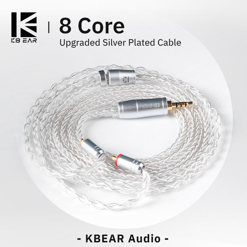 In Ear Monitor Iem - KBEAR 8 Core อัพเกรด Silver สายหูฟังสาย